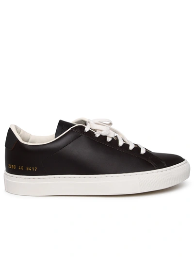 Shop Common Projects Brown Leather Sneakers Man
