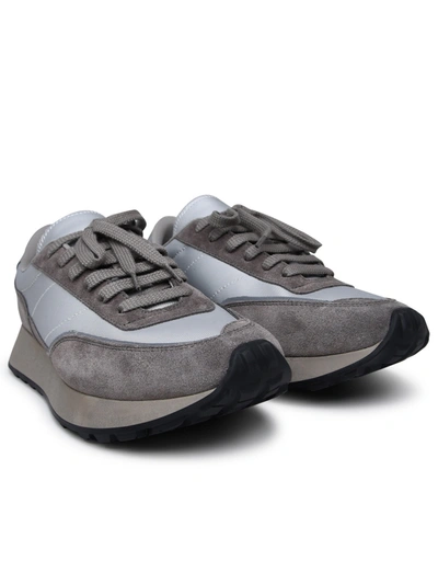 Shop Common Projects Uomo Track Grey Suede Blend Sneakers In Gray