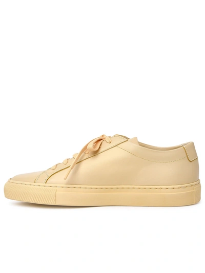 Shop Common Projects Woman  Yellow Leather Achilles Sneakers
