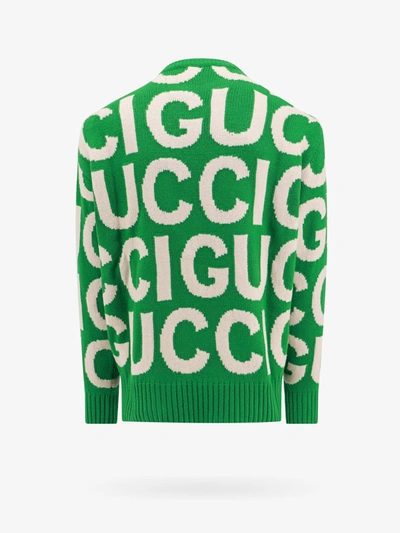 Shop Gucci Man Sweater Man Green Knitwear