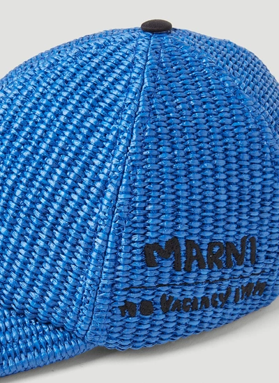 Shop Marni X No Vacancy Men Woven Baseball Cap In Blue