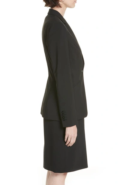 Shop Hugo Boss Boss Jabina Stretch Tropical Wool Jacket In Black