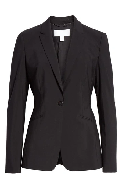 Shop Hugo Boss Boss Jabina Stretch Tropical Wool Jacket In Black