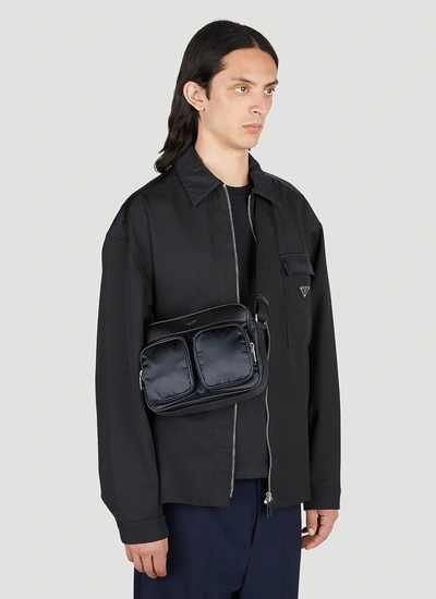 Shop Saint Laurent Men City Shoulder Bag In Black
