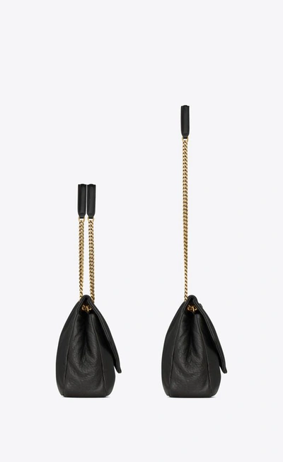 Shop Saint Laurent Women Large Calypso Leather Chain Bag In Black