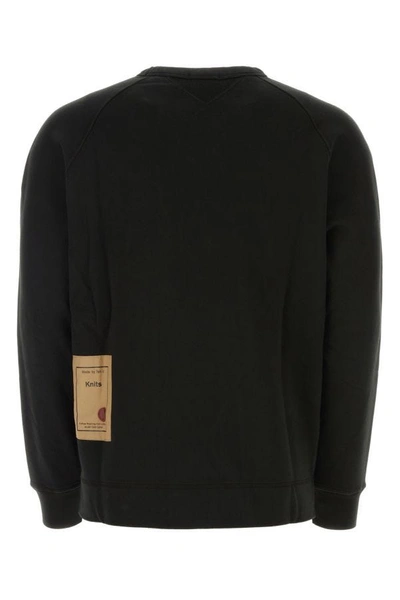 Shop Ten C Man Black Cotton Sweatshirt