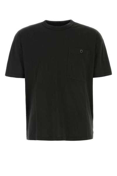 Shop Ten C Man Black Cotton T-shirt