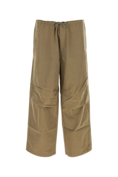 Shop Ten C Man Military Green Cotton Blend Wide-leg Pant