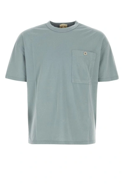 Shop Ten C Man Powder Blue Cotton T-shirt