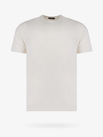 Shop Tom Ford Man T-shirt Man Beige T-shirts In Cream