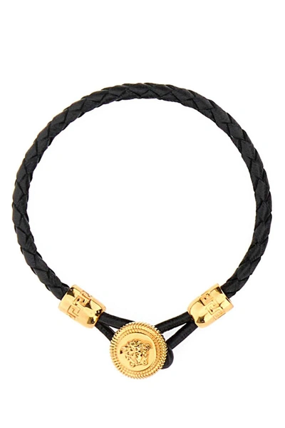 Shop Versace Bracelets In Blackgold