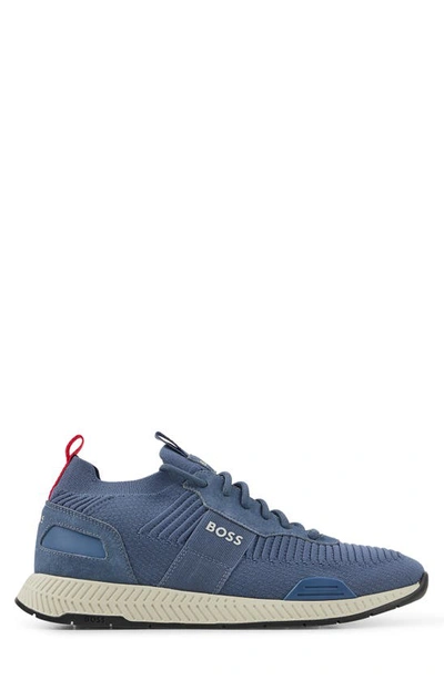Shop Hugo Boss Titanium Sneaker In Bright Blue