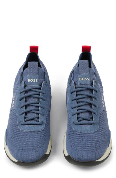 Shop Hugo Boss Titanium Sneaker In Bright Blue