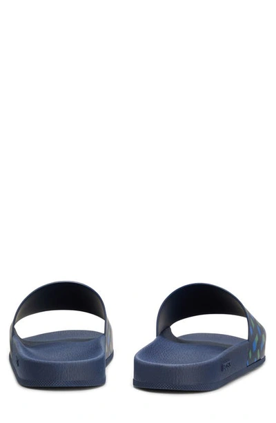Hugo Boss Bay Slide Sandal In Open Blue