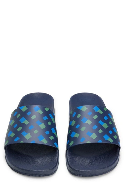 Hugo Boss Bay Slide Sandal In Open Blue
