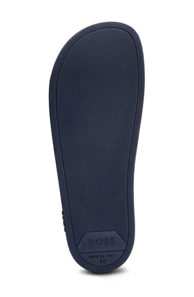 Hugo Boss Bay Slide Sandal In Open Blue