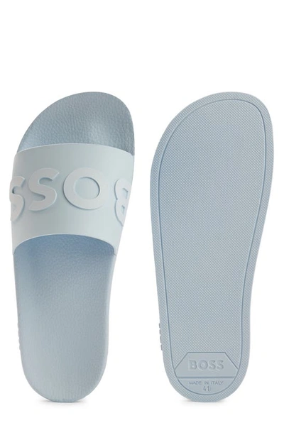 Shop Hugo Boss Bay Slide Sandal In Light/ Pastel Blue