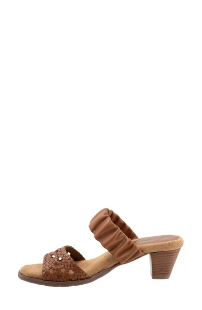Shop Trotters Mae Woven Slide Sandal In Luggage