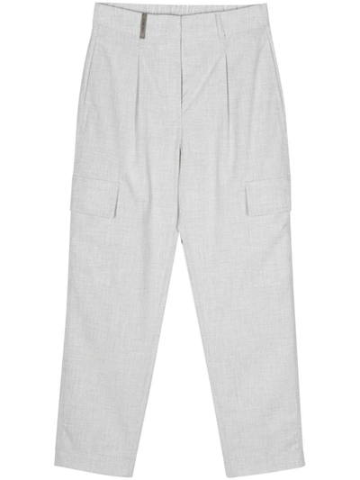 Shop Peserico Trousers In Grey