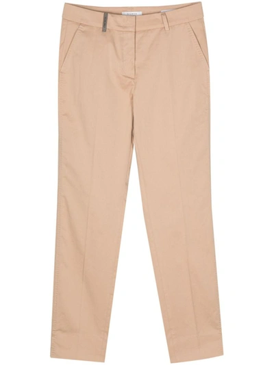 Shop Peserico Trousers In Brown