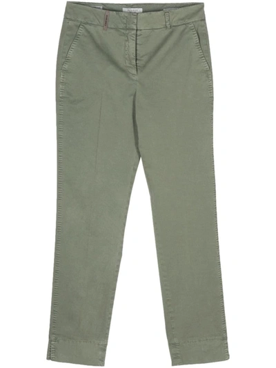 Shop Peserico Trousers In Green