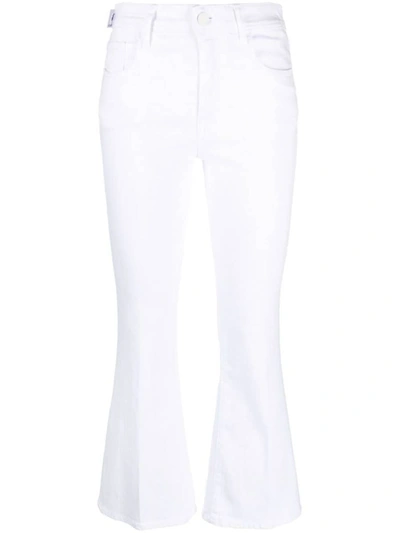 Shop Jacob Cohen Victoria Cropped Flare Denim Jeans In White