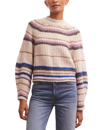 Shop Z Supply Desmond Stripe Sweater In Silver