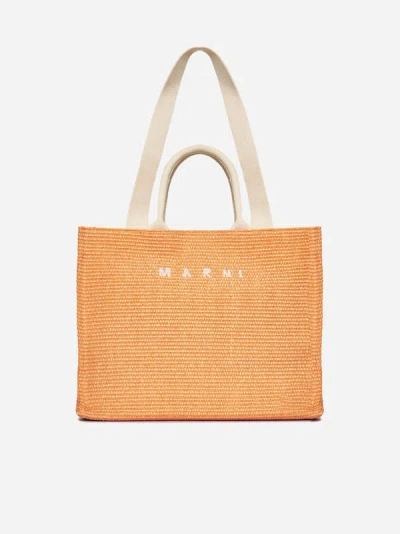 Shop Marni Basket Raffia Large Tote Bag In Arabesque