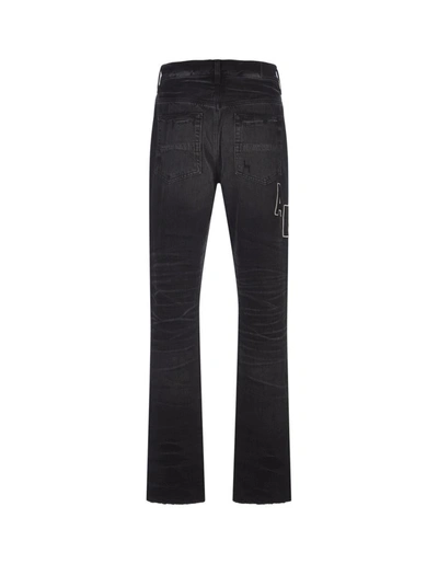 Shop Amiri Straight-leg Jeans With Patches In Black