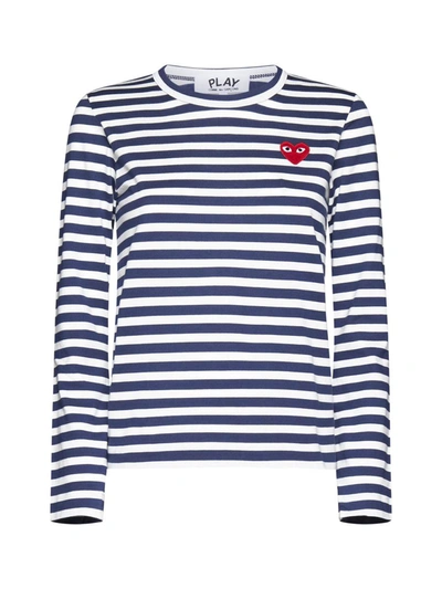 Shop Comme Des Garçons Play Cdg Play T-shirts And Polos In Blue