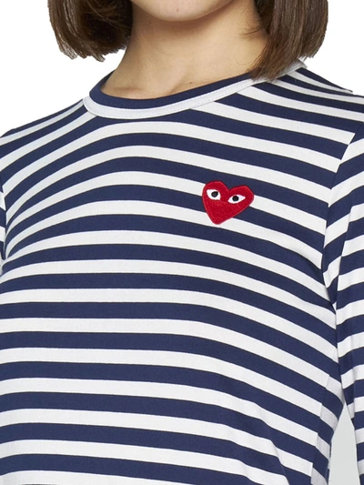Shop Comme Des Garçons Play Cdg Play T-shirts And Polos In Blue