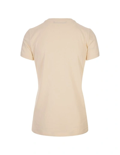 Shop Roberto Cavalli Ivory T-shirt With Logo In White
