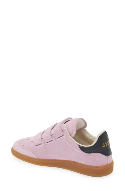 Isabel Marant Beth Mixed Leather Triple-grip Sneakers In Pink/ Silver