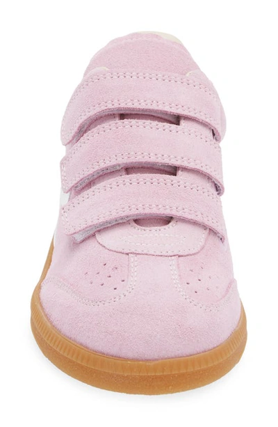 Isabel Marant Beth Mixed Leather Triple-grip Sneakers In Pink/ Silver