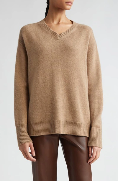 Shop Max Mara Orion Cashmere V-neck Sweater In Camel