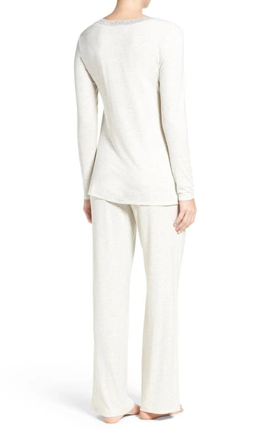 Shop Natori Feathers Pajamas In Light Heather Grey