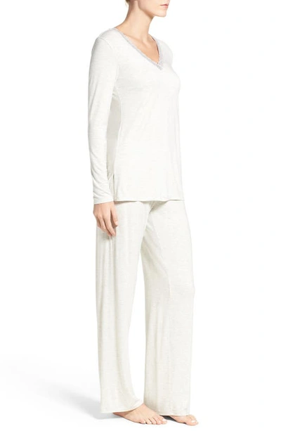 Shop Natori Feathers Pajamas In Light Heather Grey