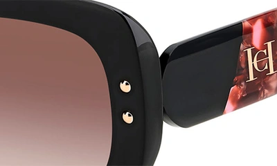 Shop Carolina Herrera 52mm Rectangular Sunglasses In Black Burgundy/ Brown Gradient