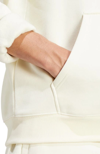 Shop Adidas Originals Essential Cotton Blend Hoodie In Ivory