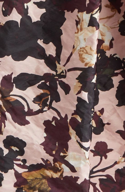 Shop Erdem Floral Print Pleated Taffeta A-line Midi Dress In Shell Pink