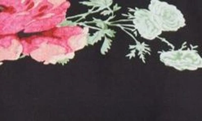Shop Erdem Floral Print Cotton Faille Midi Dress In Black