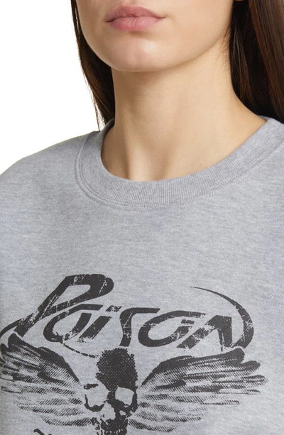 Shop Vinyl Icons Poison Fleece Graphic Sweatshirt In Heather Grey