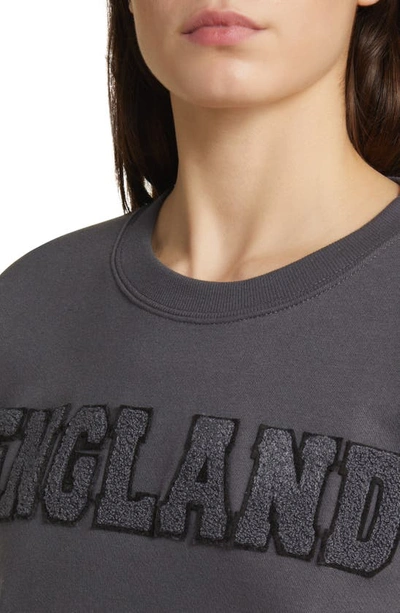 Shop Vinyl Icons England Patch Cotton Blend Fleece Sweatshirt In Washed Black