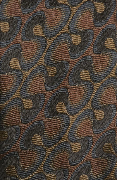 Shop Dries Van Noten Abstract Silk Jacquard Tie In Khaki
