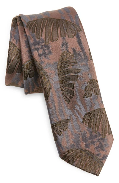 Shop Dries Van Noten Palm Frond Silk Jacquard Tie In Smoke