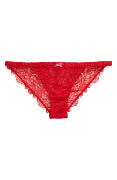 Love Stories Wild Lace Bikini Briefs In Red