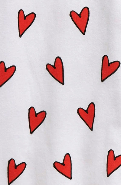 Shop Sammy + Nat Print Fitted One-piece Pima Cotton Pajamas In Red Hearts
