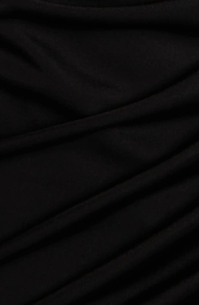 Versace Viscose Draped Dress In Black