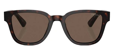 Shop Prada Pr A04s 17n08t Square Sunglasses In Brown