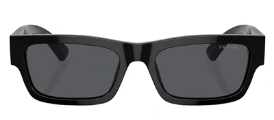 Shop Prada Pr A03s 16k07t Rectangle Sunglasses In Blue